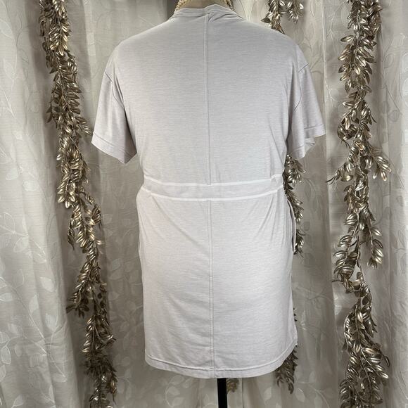 Athleta Crosscurrent Cover Up Dress M Gray Lounge Travel Drawstring Waist Tunic - Picture 4 of 14